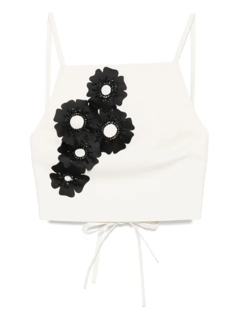 MSGM floral-appliqué top