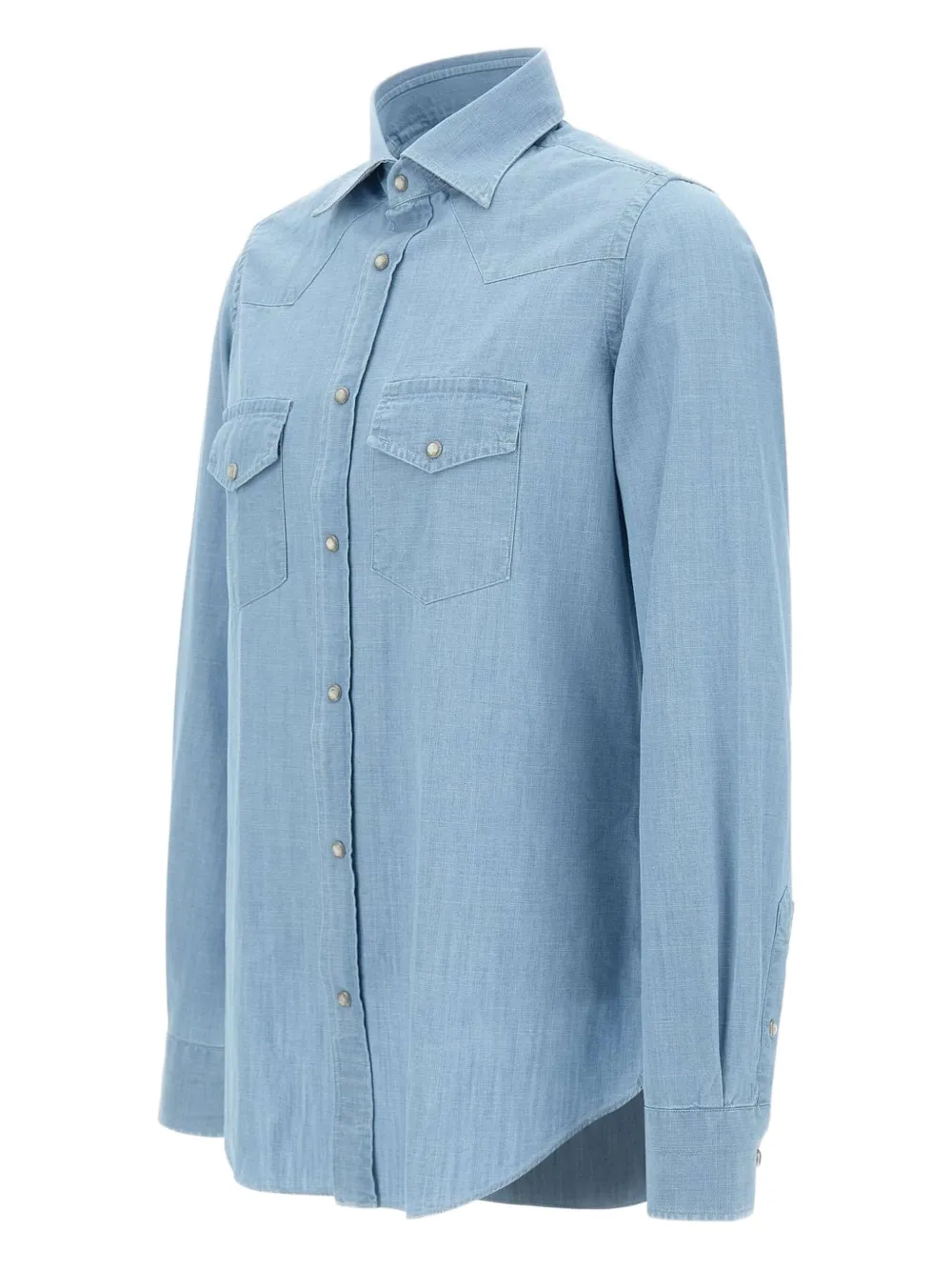 Shop Eleventy Cotton Shirt In Blue