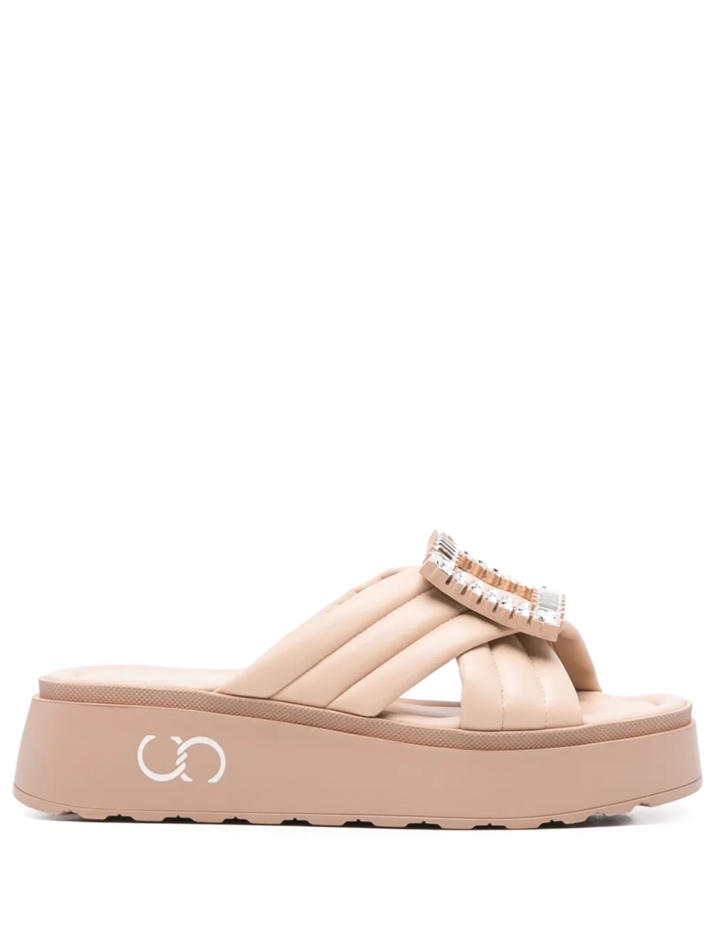 Casadei 40mm crystal-embellished sandals Neutrals