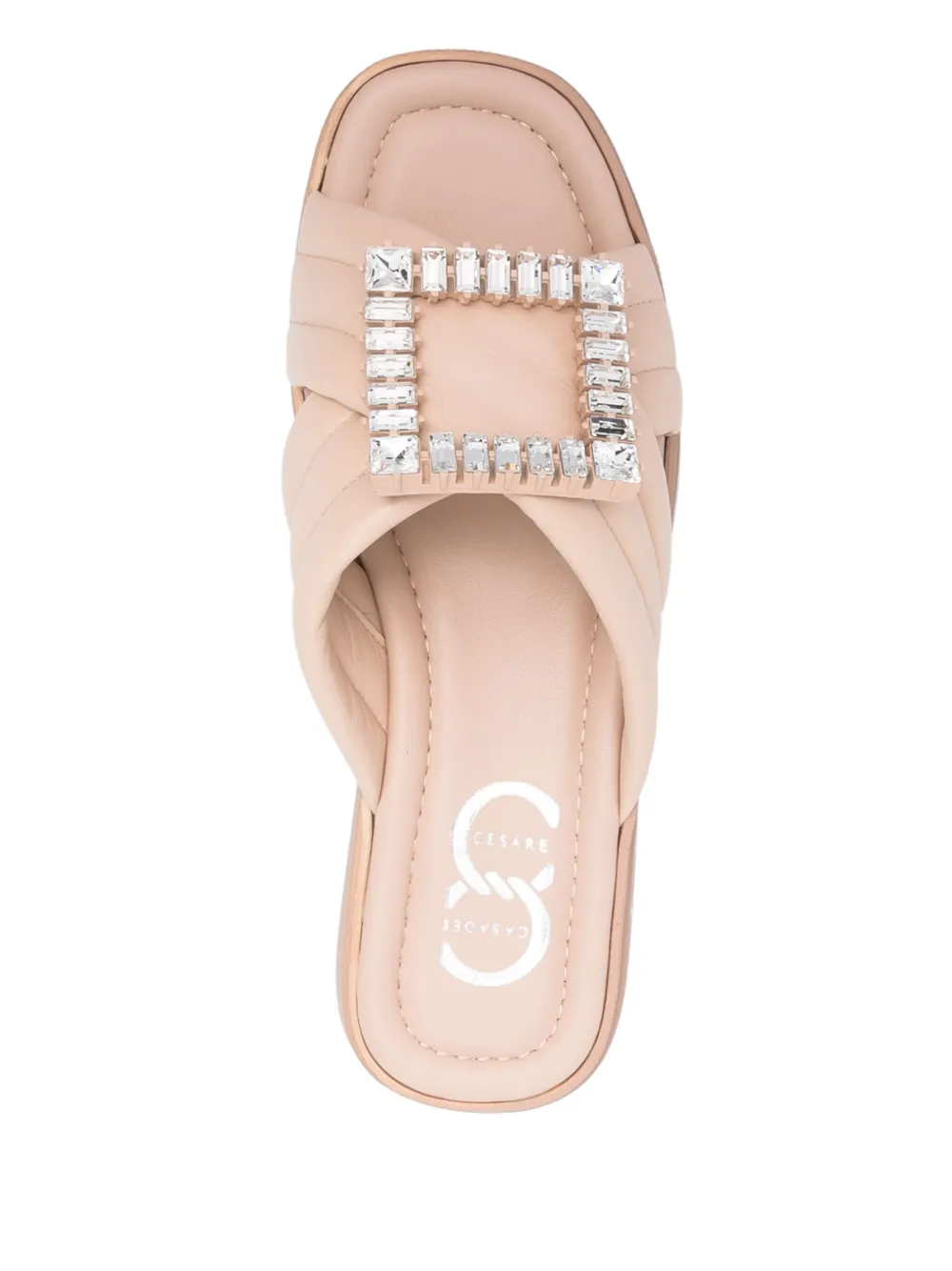 Casadei 40mm crystal-embellished sandals Neutrals