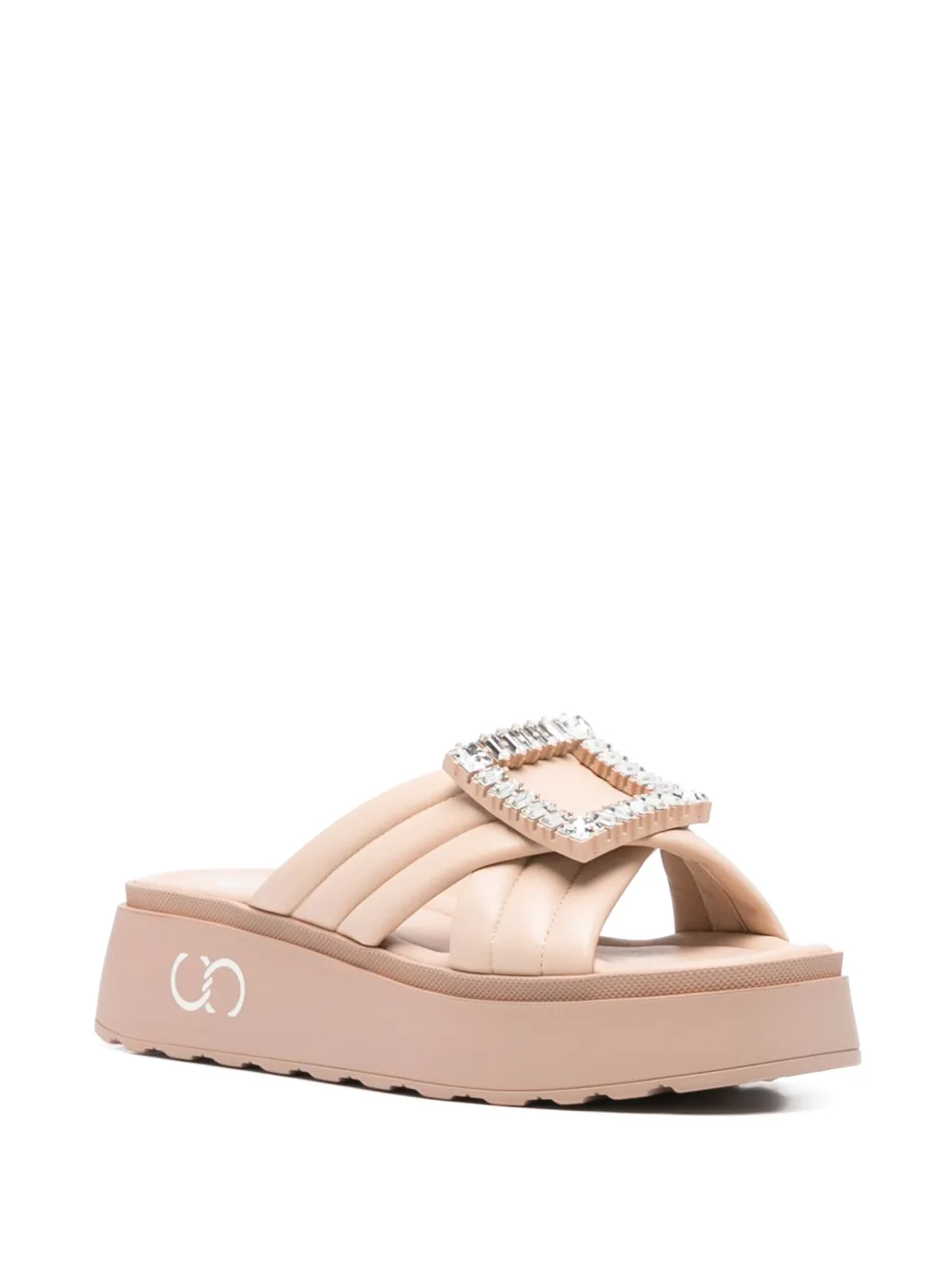 Casadei 40mm crystal-embellished sandals Neutrals
