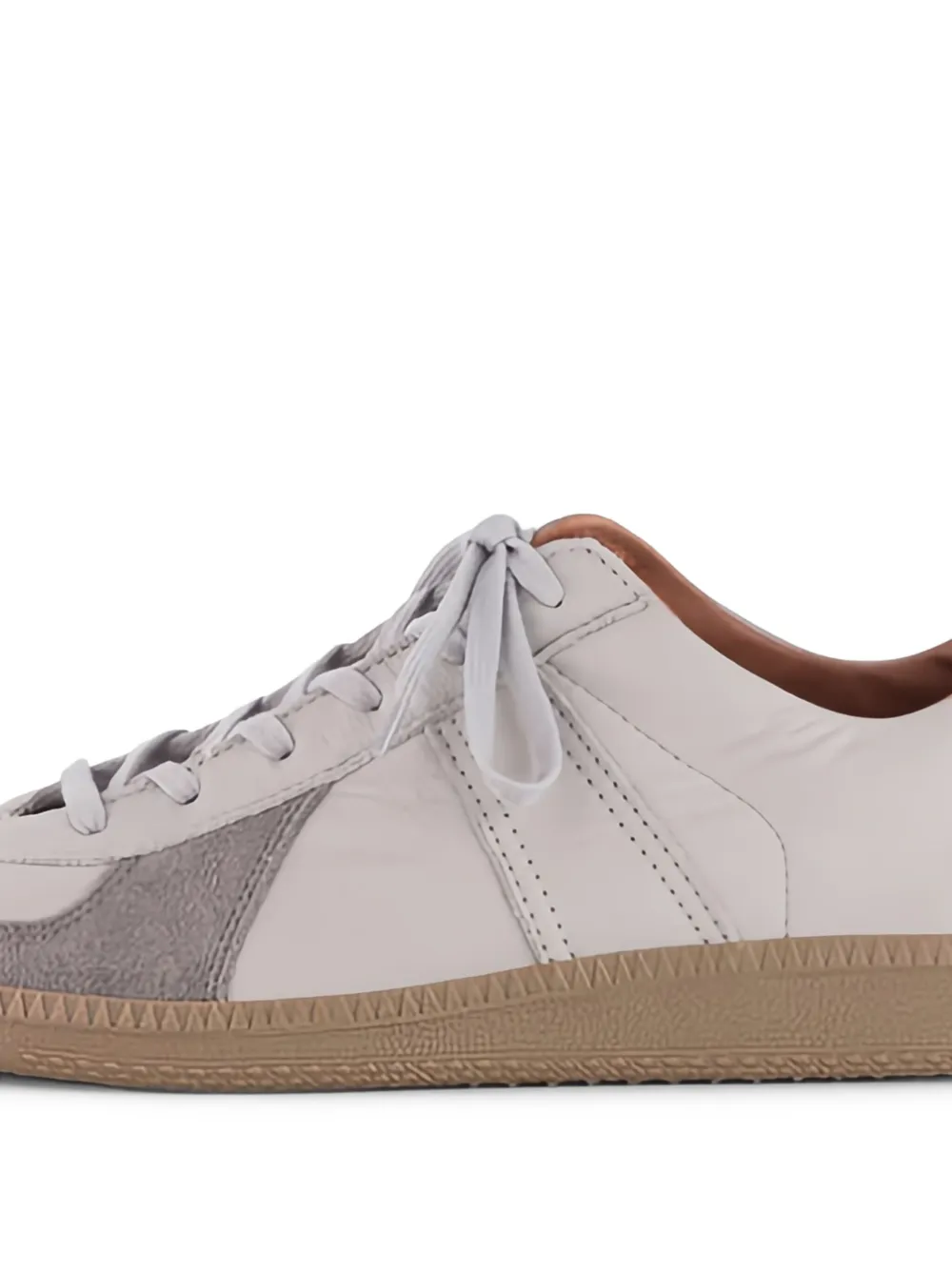 Reproduction Of Found Leather Panelled Sneakers In Neutral