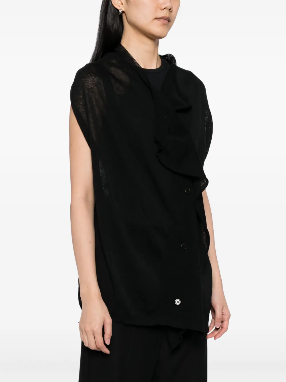 Yohji Yamamoto Gedrapeerd vest Zwart