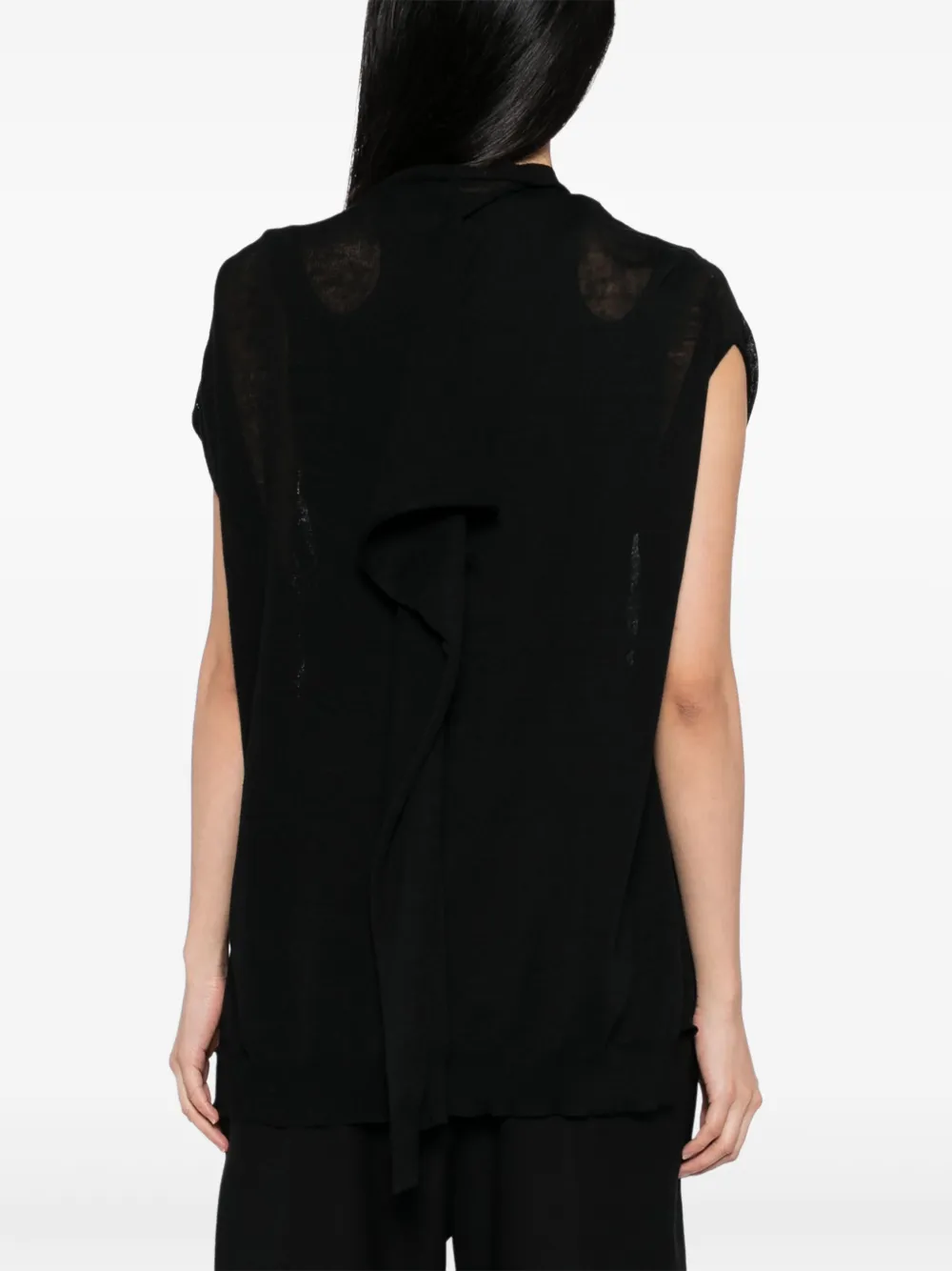 Yohji Yamamoto Gedrapeerd vest Zwart