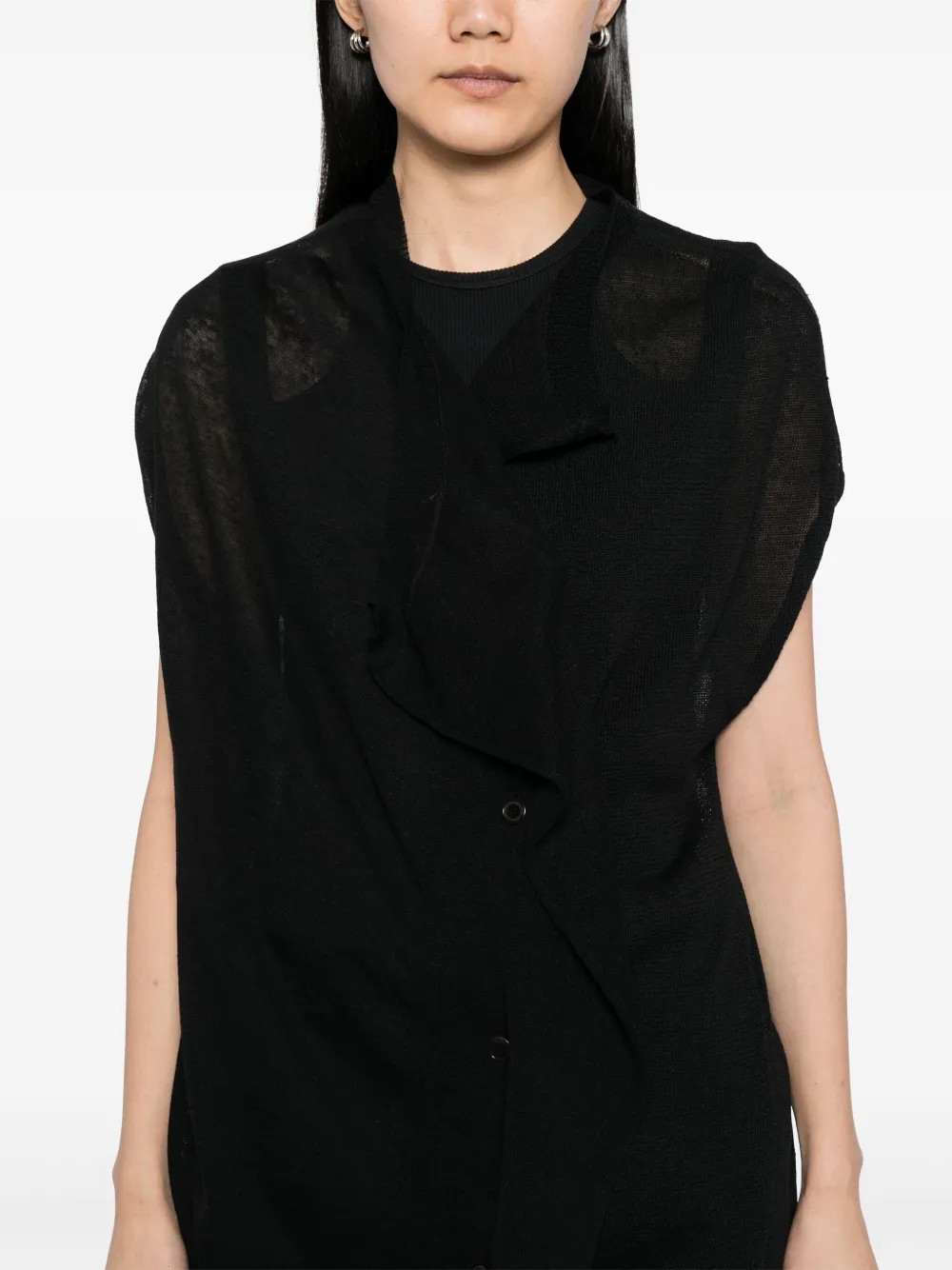 Yohji Yamamoto Gedrapeerd vest Zwart