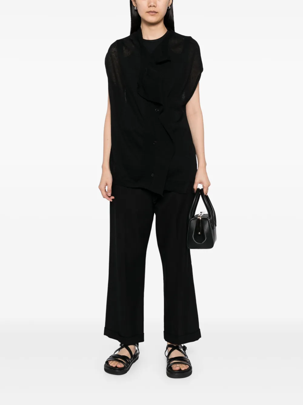 Yohji Yamamoto Gedrapeerd vest Zwart