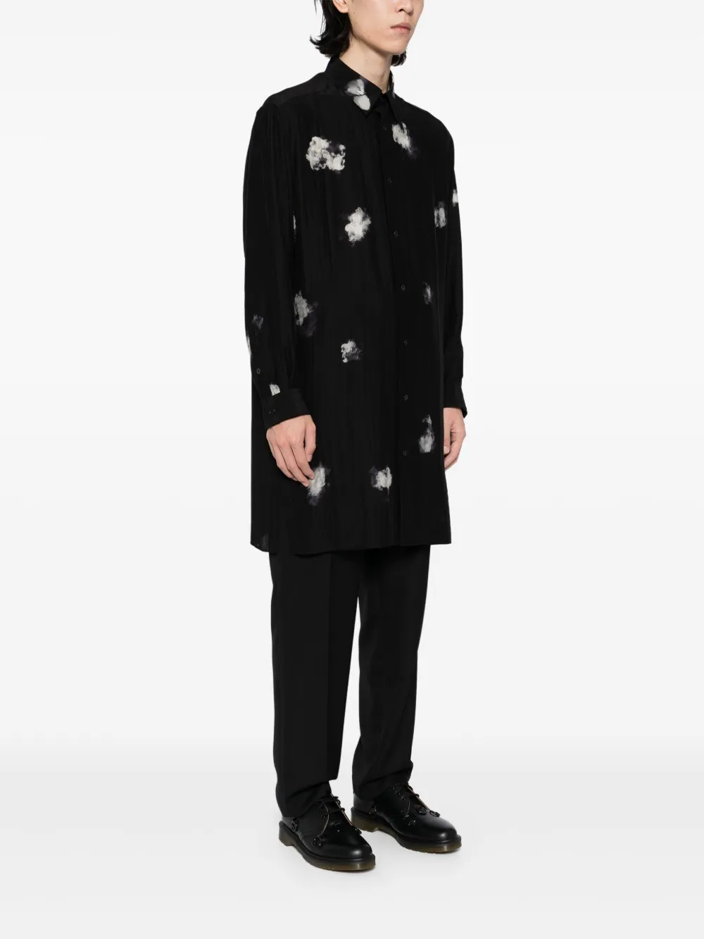 Yohji Yamamoto Overhemd met split aan de achterkant Zwart