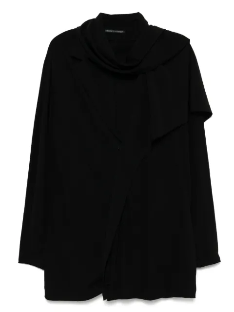 Yohji Yamamoto scarf-collar blazer