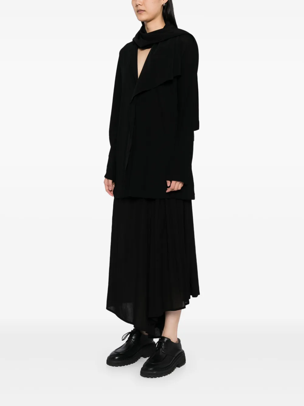 Yohji Yamamoto Blazer met sjaalkraag Zwart