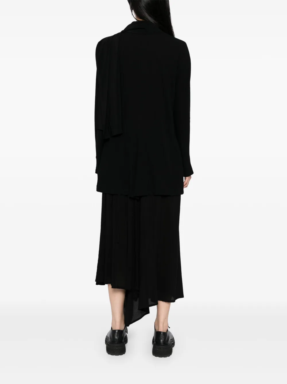 Yohji Yamamoto Blazer met sjaalkraag Zwart
