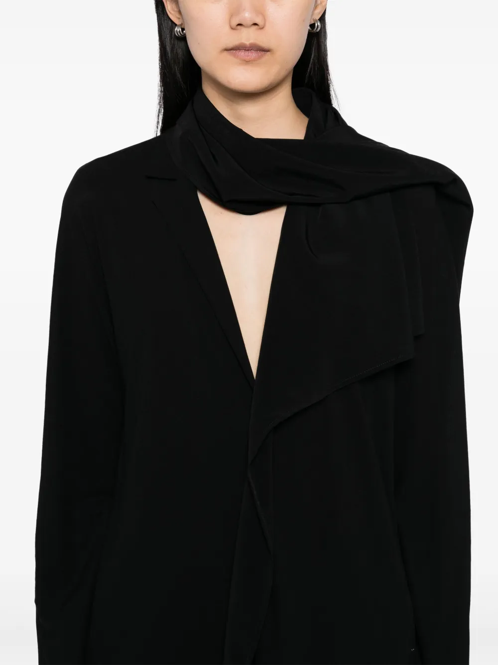 Yohji Yamamoto Blazer met sjaalkraag Zwart