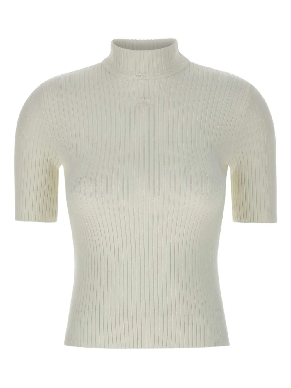Courrèges Reedition logo-embroidered top