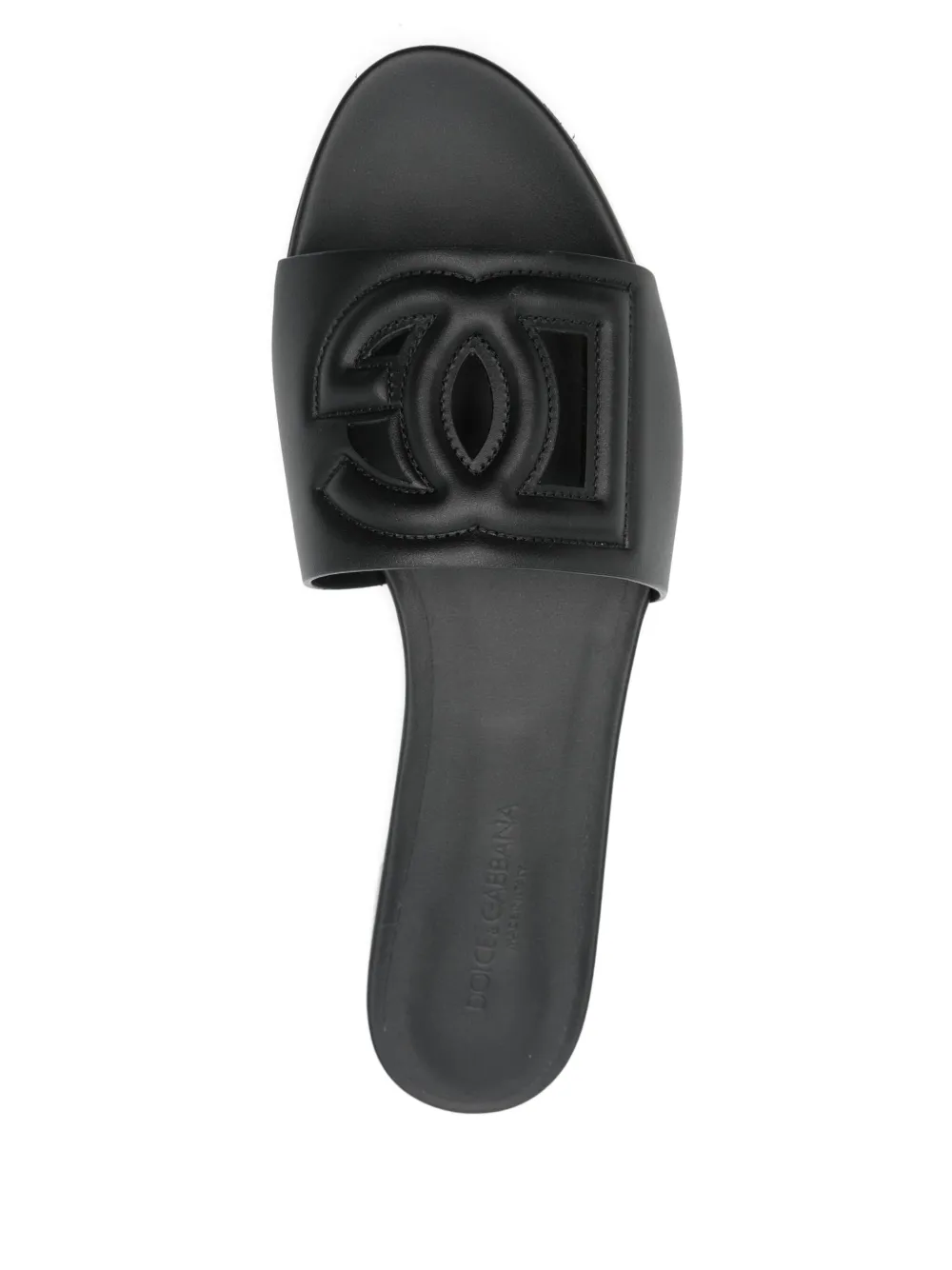 Pre-owned Dolce & Gabbana Dg Logo Leather Sandals