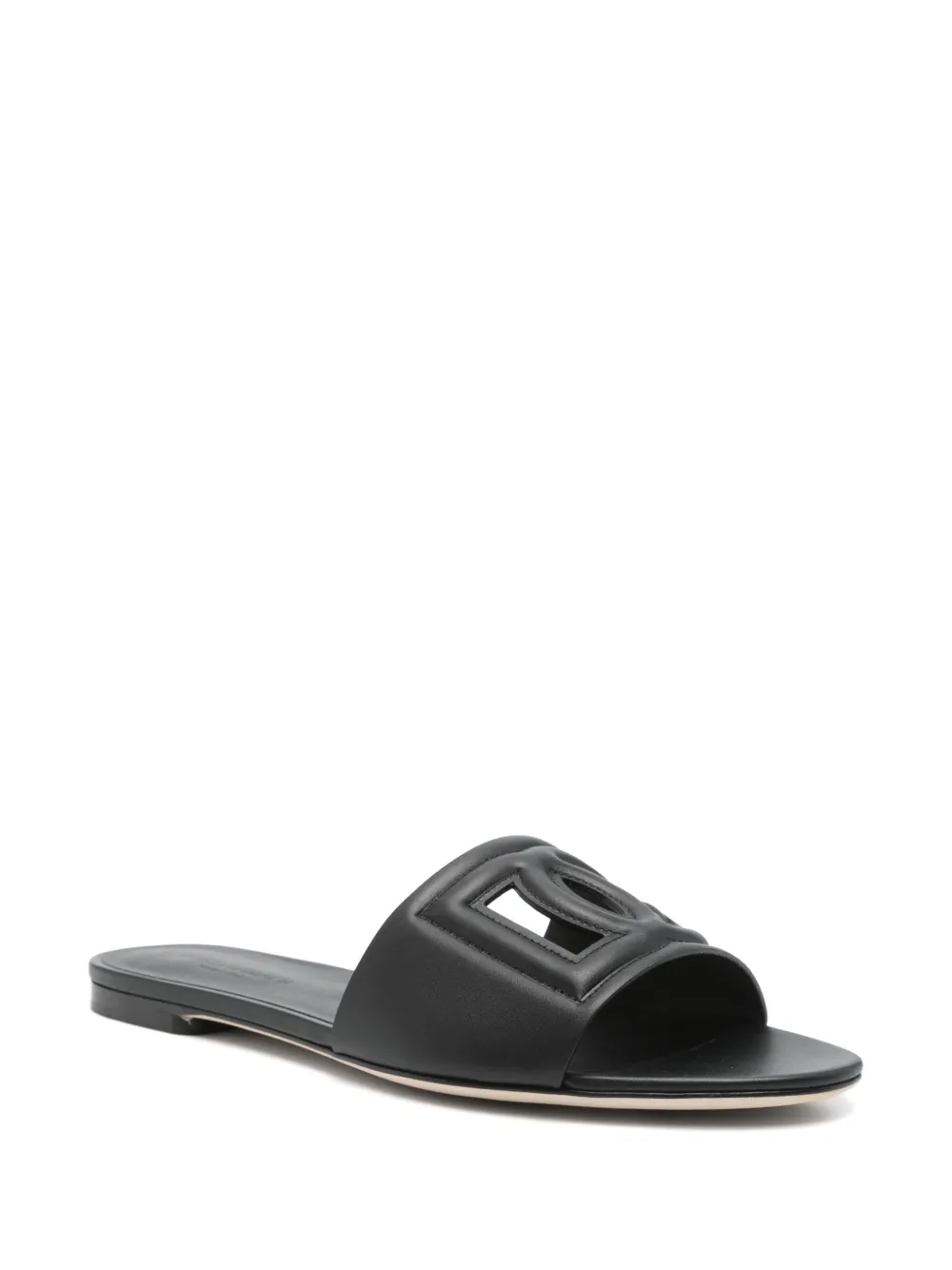 Dolce & Gabbana Pre-Owned Leren sandalen met DG-logo - Zwart