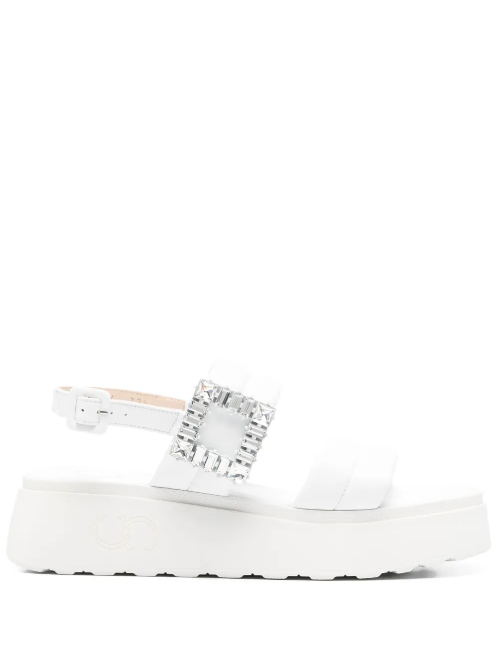 Casadei 40mm crystal-embellished sandals White