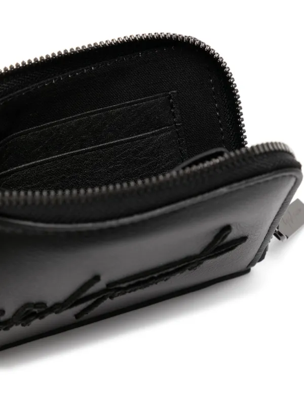 Yohji Yamamoto 財布 本革 希少 Yohji Yamamoto Signature Short Wallet | Black | FARFETCH