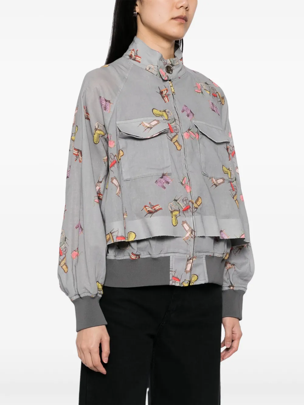 Undercover Bomberjack met grafische print Grijs