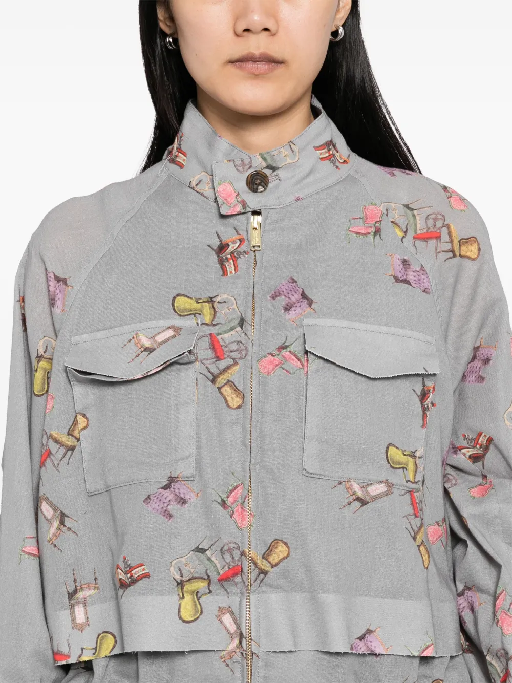 Undercover Bomberjack met grafische print Grijs