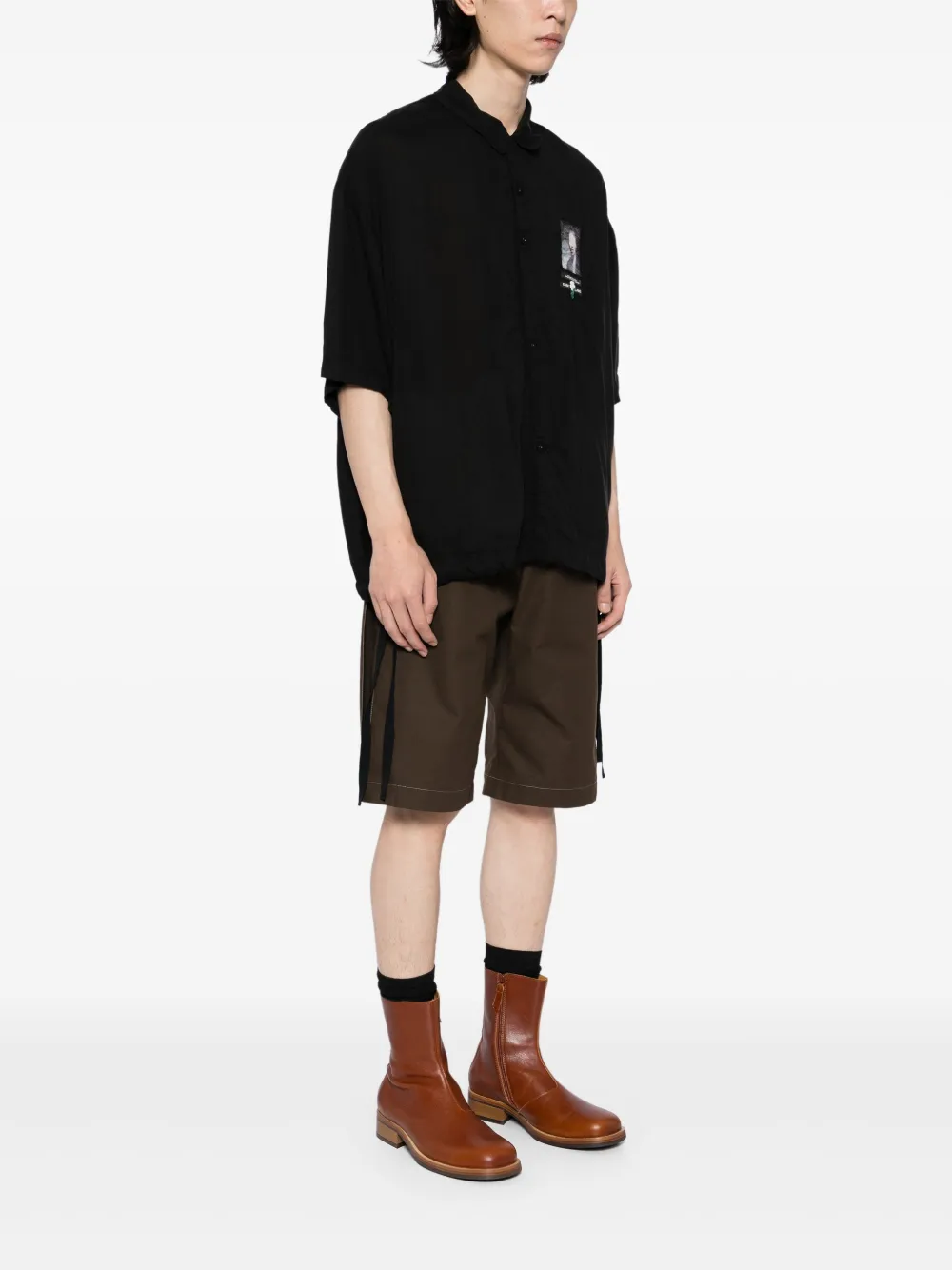 Undercover Overhemd met grafische print Zwart