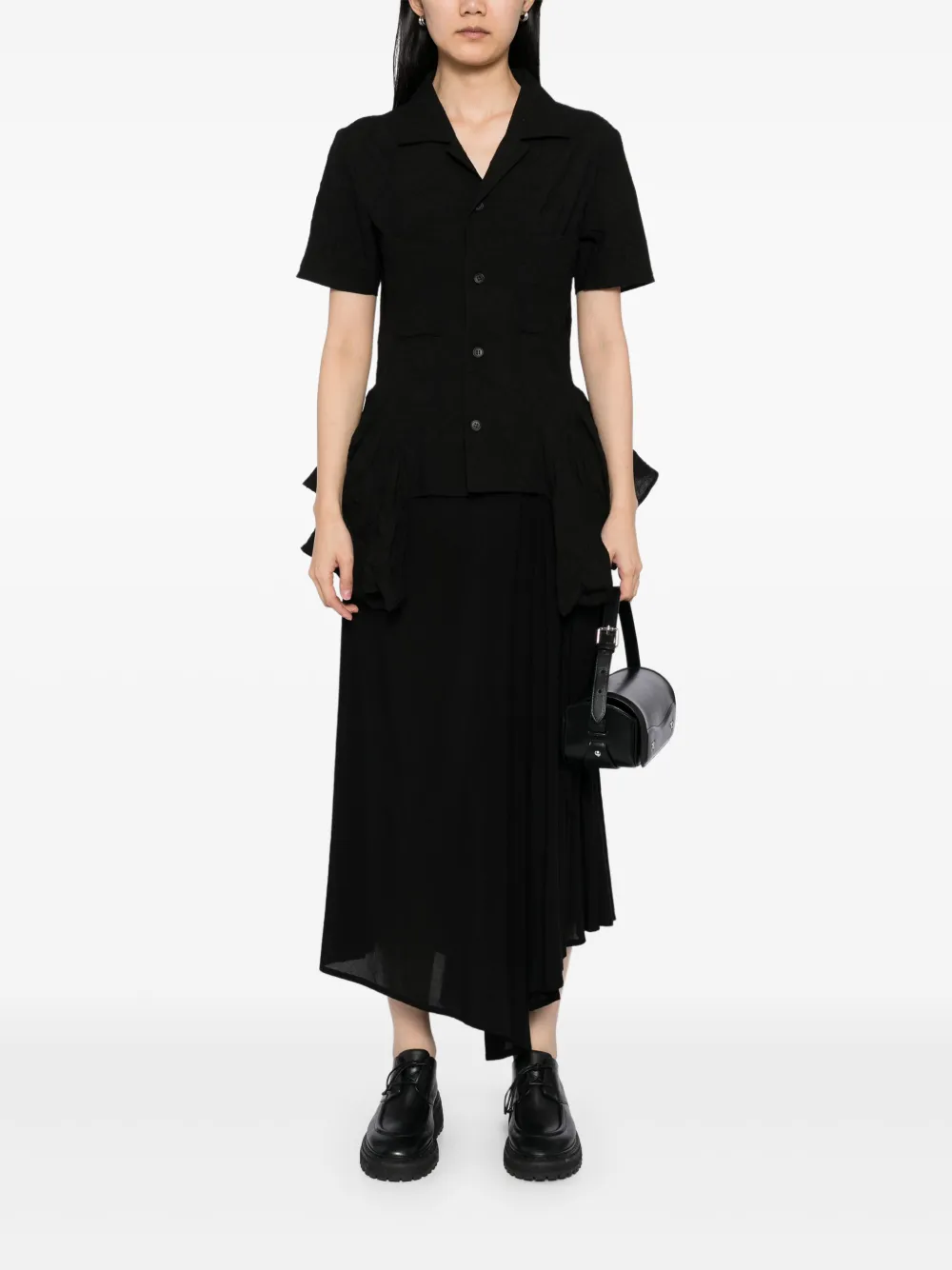 Limi Feu Blouse met kreuk-effect - Zwart