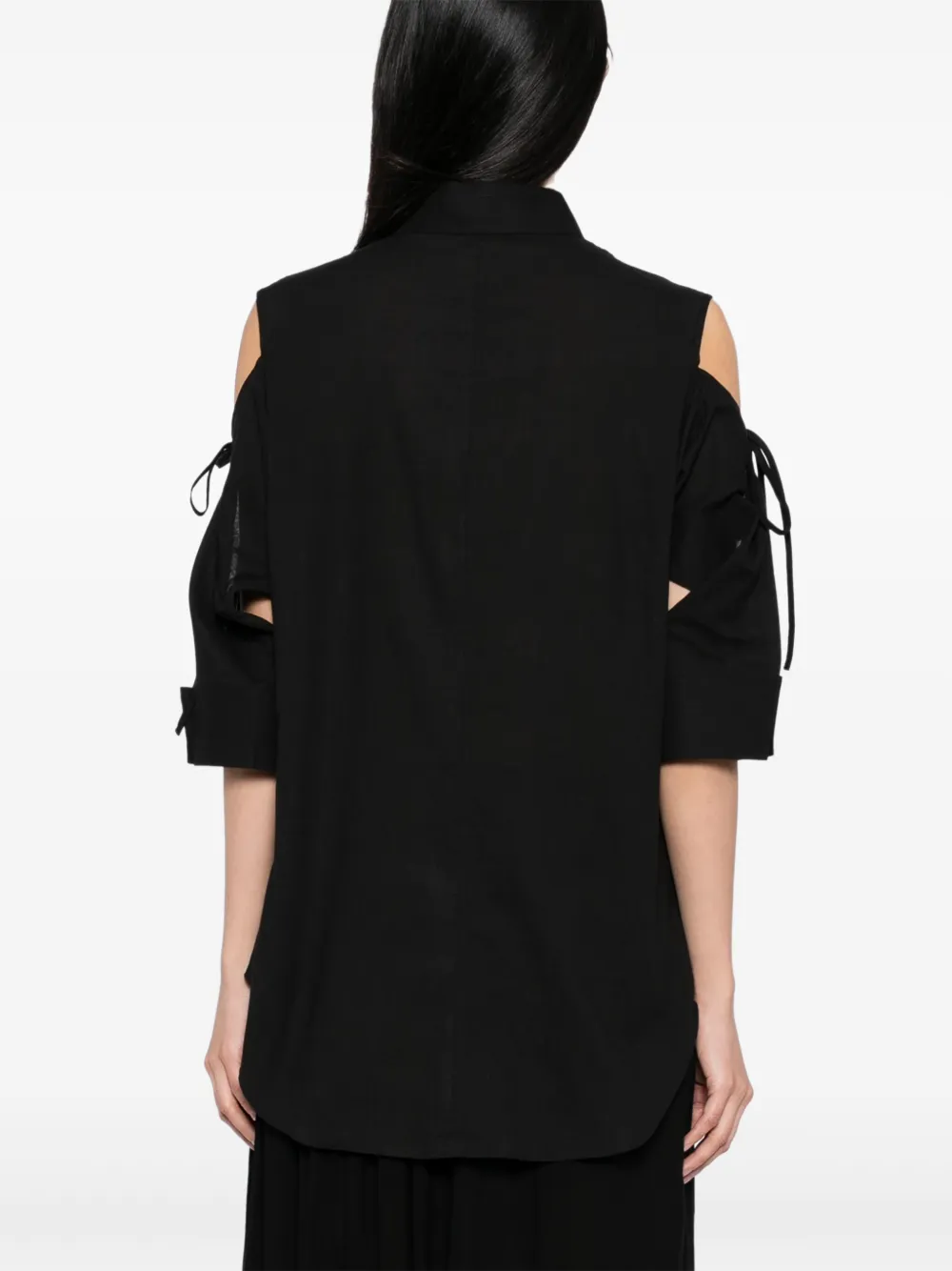 Yohji Yamamoto Blouse met asymmetrische schouder Zwart