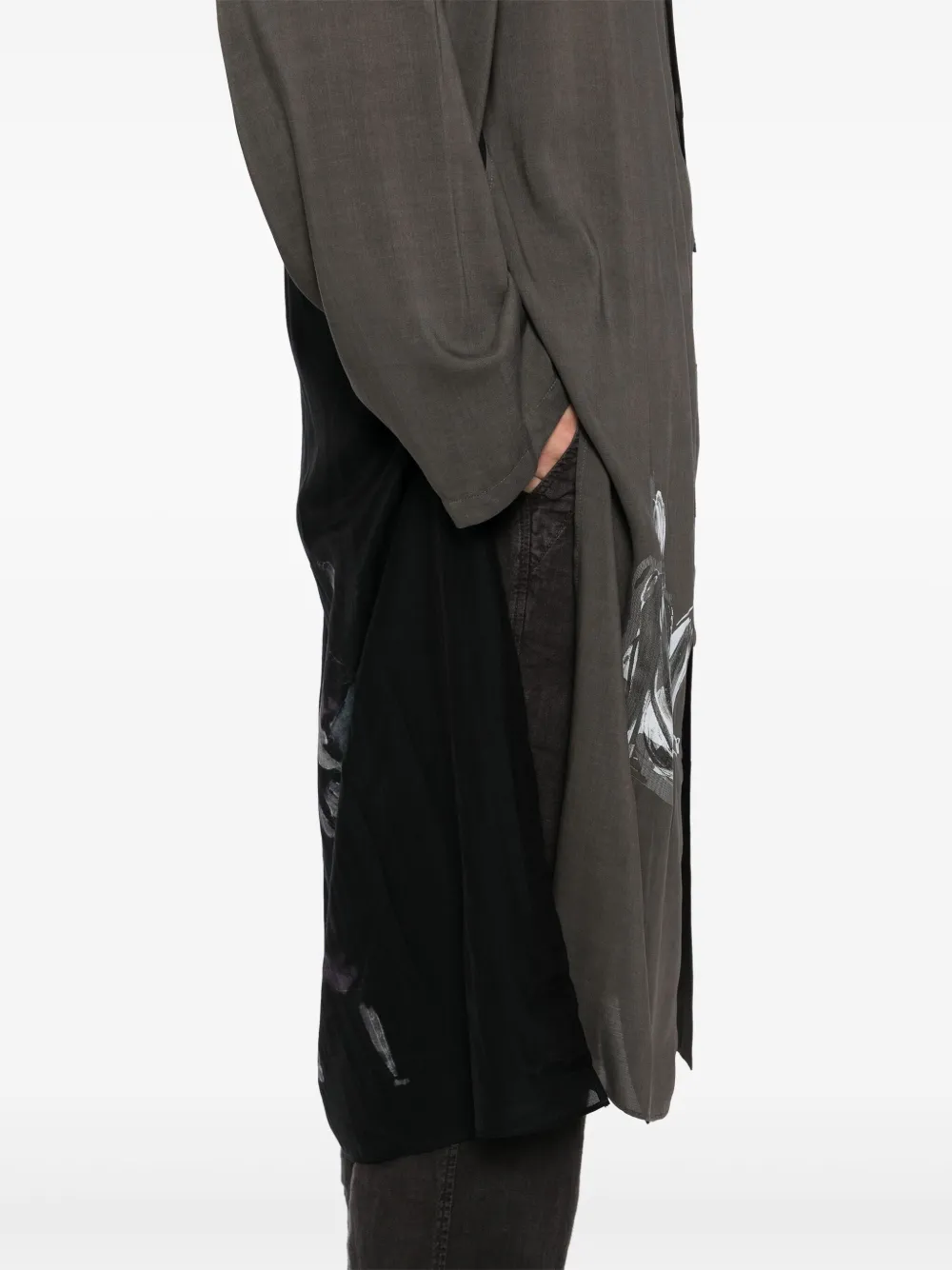 Yohji Yamamoto Overhemd met print Zwart