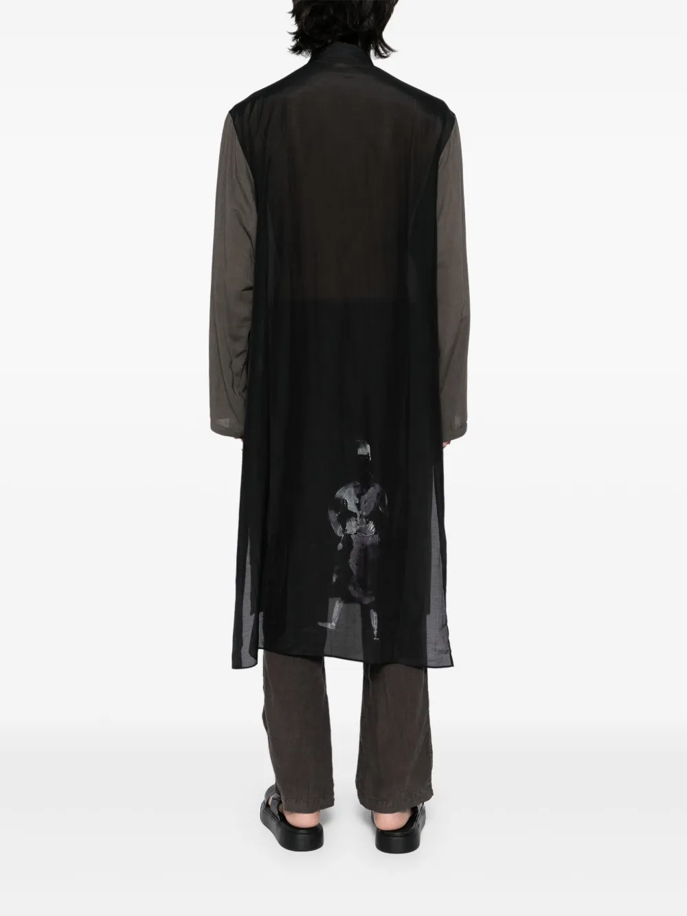 Yohji Yamamoto Overhemd met print Zwart