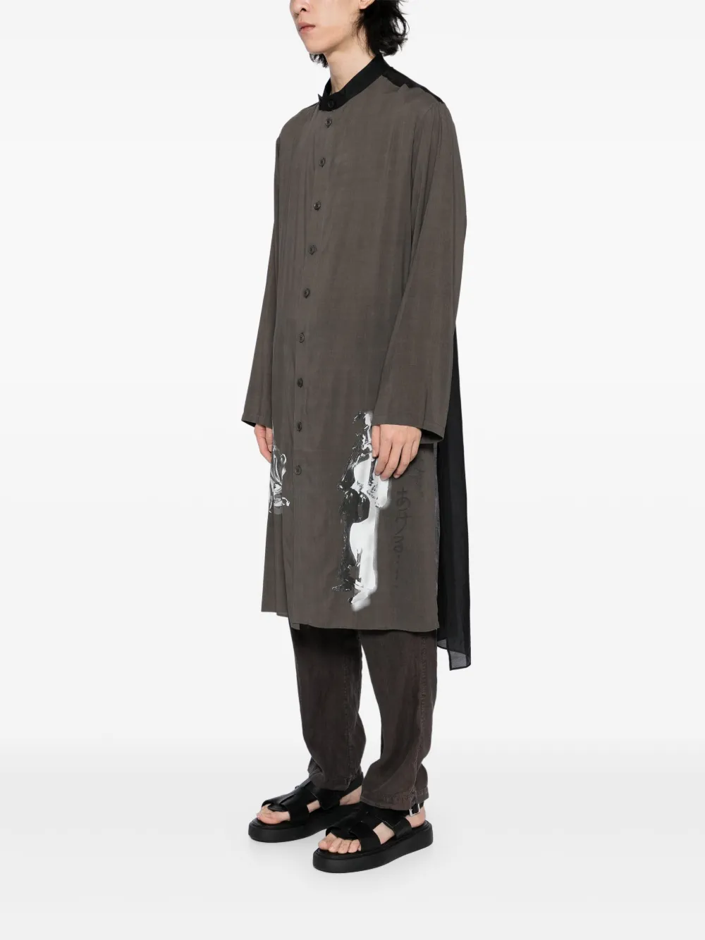 Yohji Yamamoto Overhemd met print Zwart