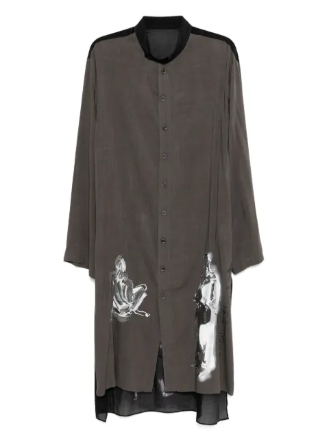 Yohji Yamamoto camisa con mensaje estampado