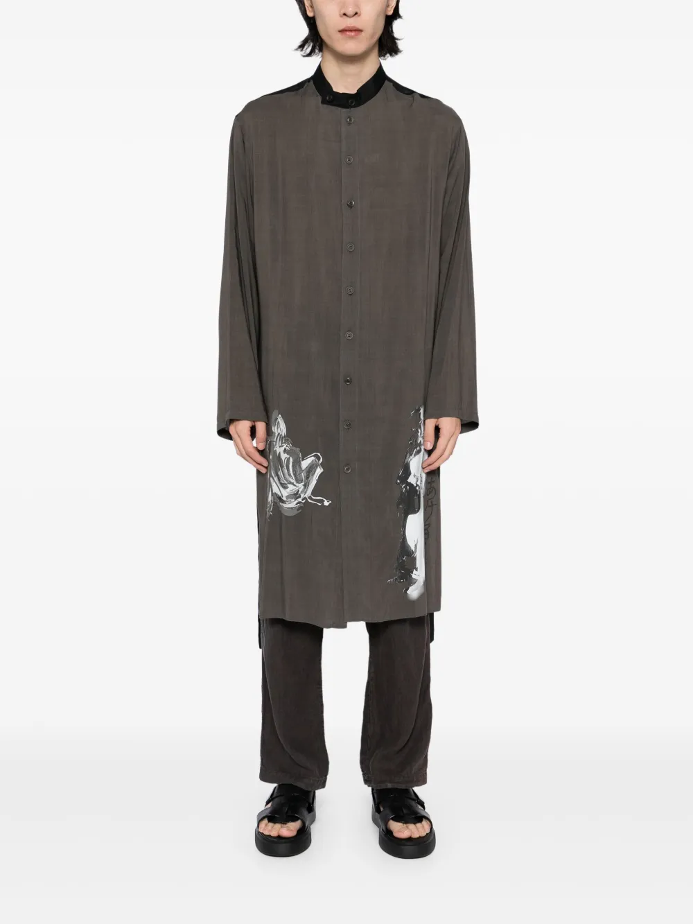 Yohji Yamamoto Overhemd met print - Zwart