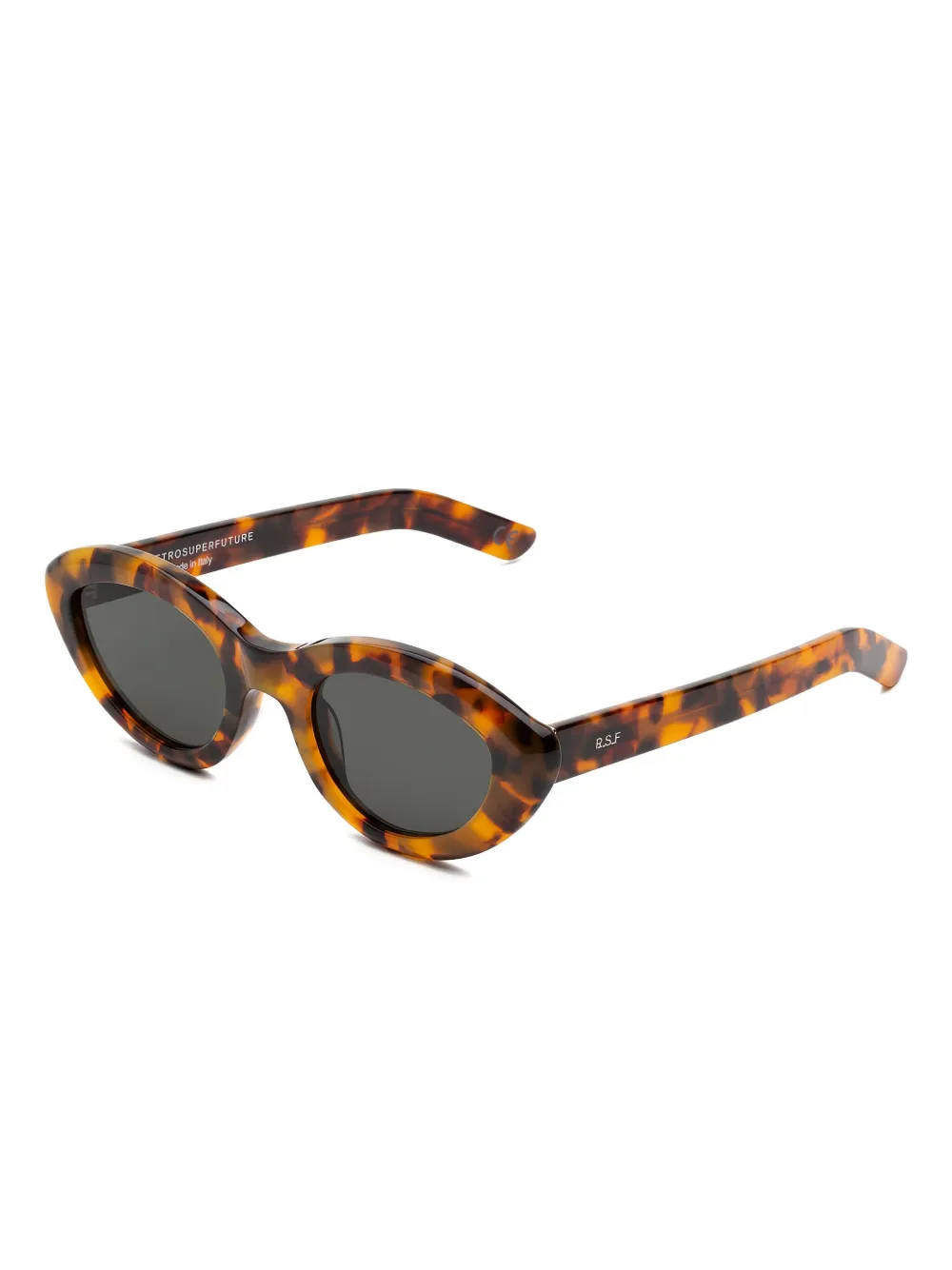 Retrosuperfuture Cocca zonnebril met ovaal montuur en schildpadschild-design - Bruin