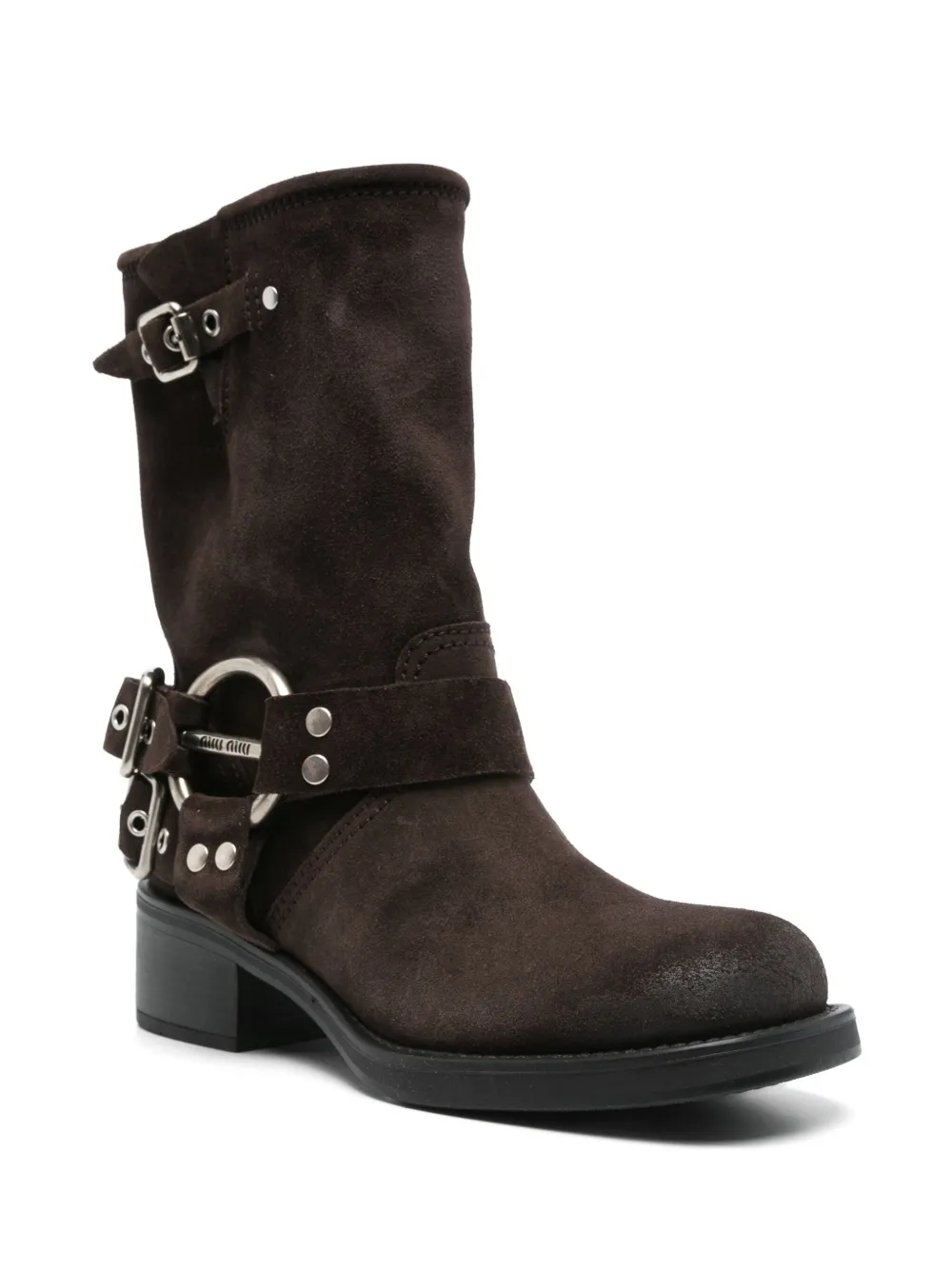 Miu Miu Pre-Owned Bikerlaarzen - Bruin