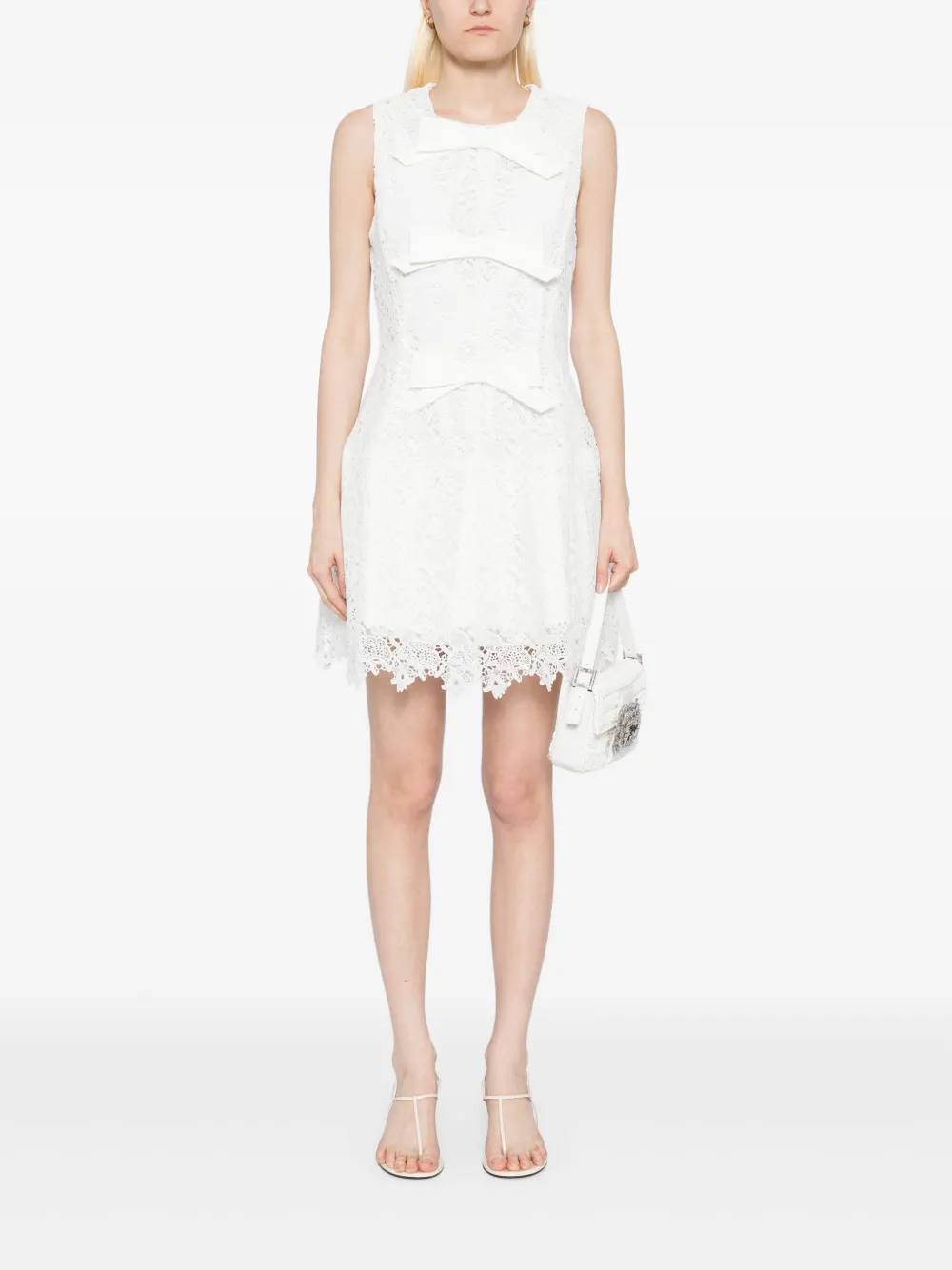 HILL HOUSE HOME Blythe jurk met strik - Wit