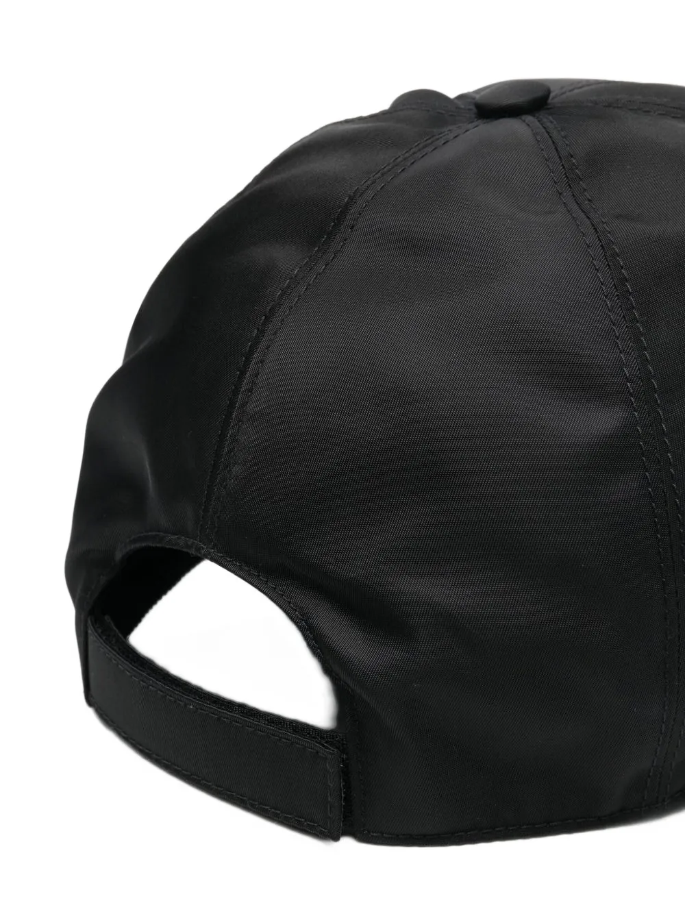 Prada Geëmailleerde honkbalpet met logo Zwart