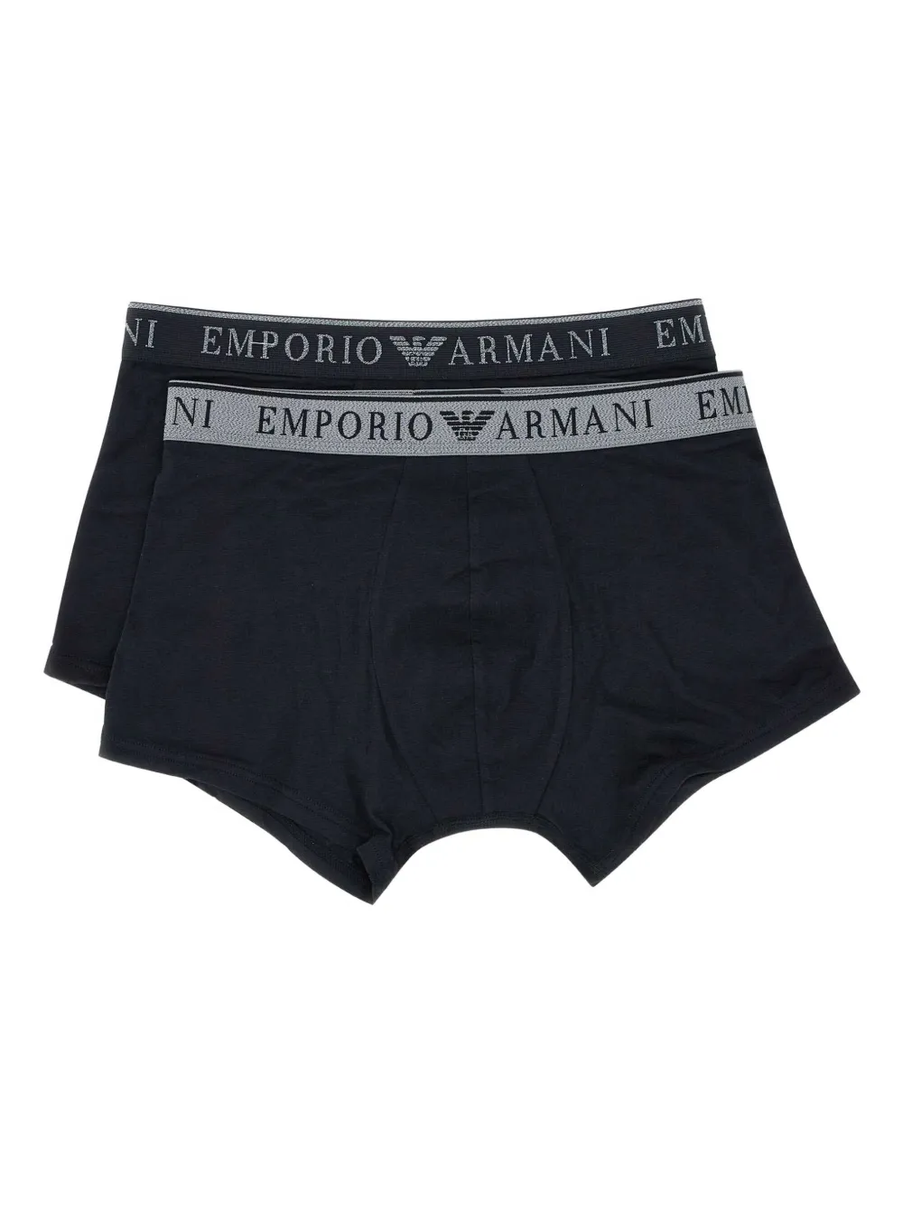 Emporio Armani Twee boxershorts met logoband Zwart