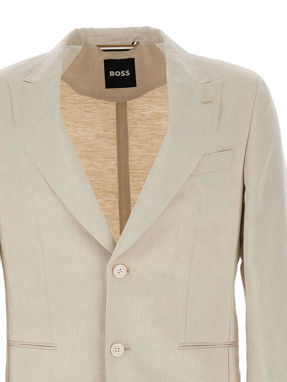 BOSS Blazer met enkele rij knopen Beige