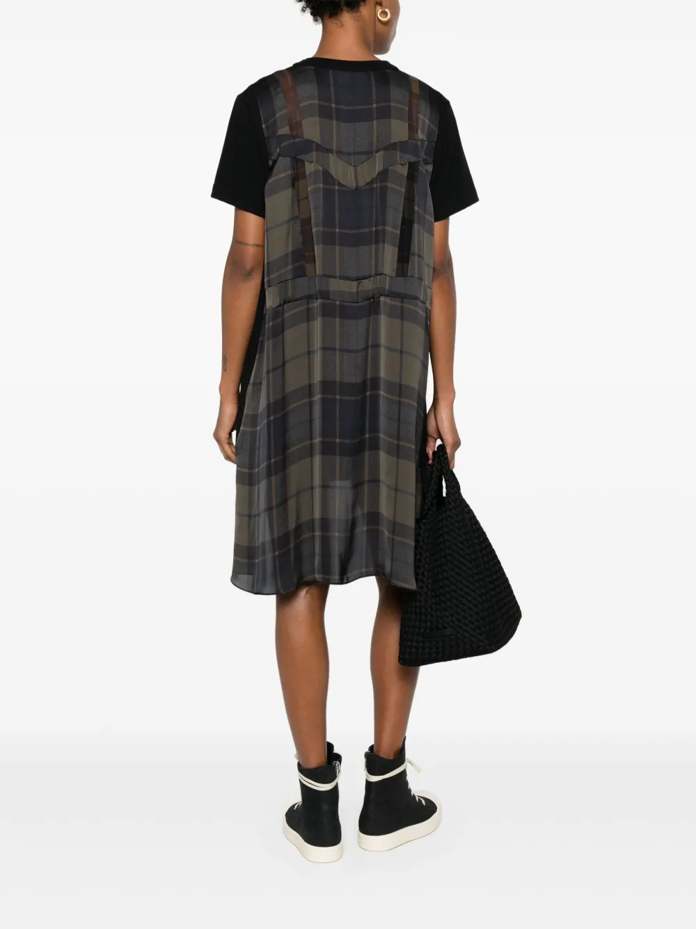 Sacai Mini-jurk met vlakken - Zwart