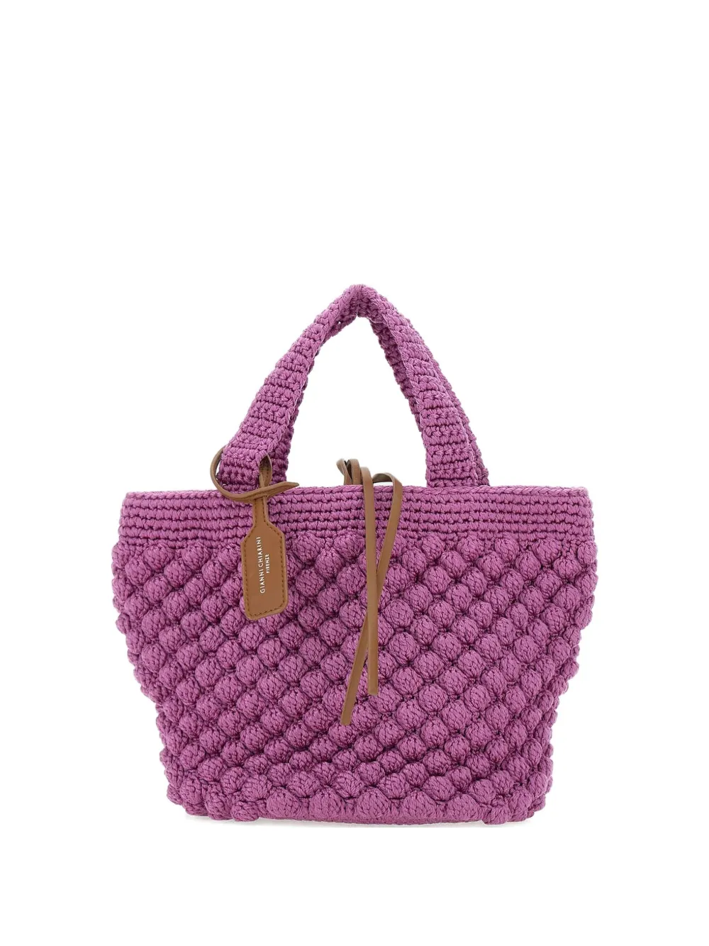 GIANNI CHIARINI クロシェニット ハンドバッグ - ピンク GIANNI CHIARINI クロシェニット ハンドバッグ - ピンク