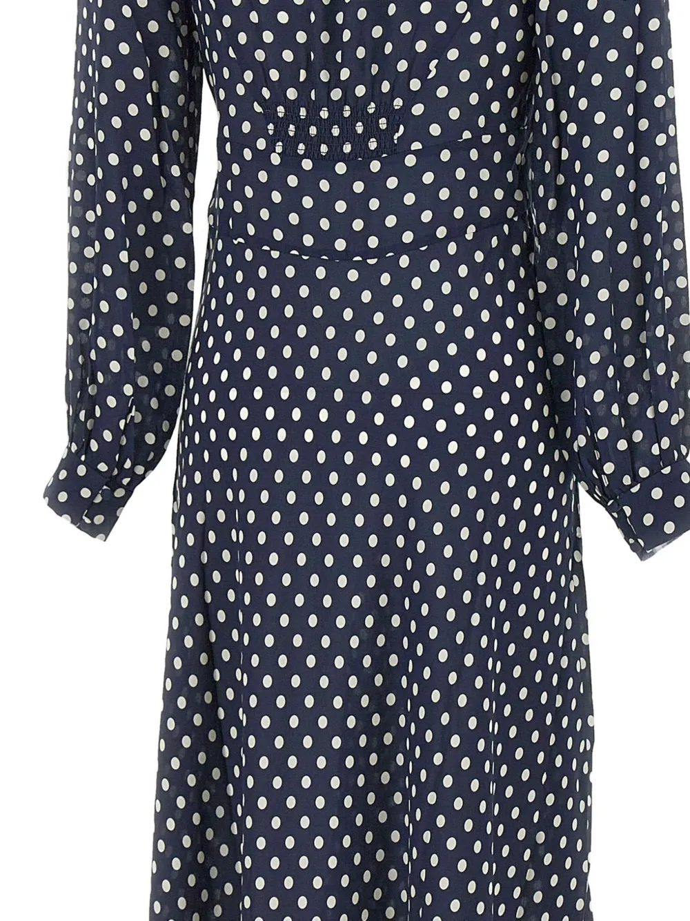 Rixo London Rixo Emory Polka Dot Pattern Midi Dress In Blue