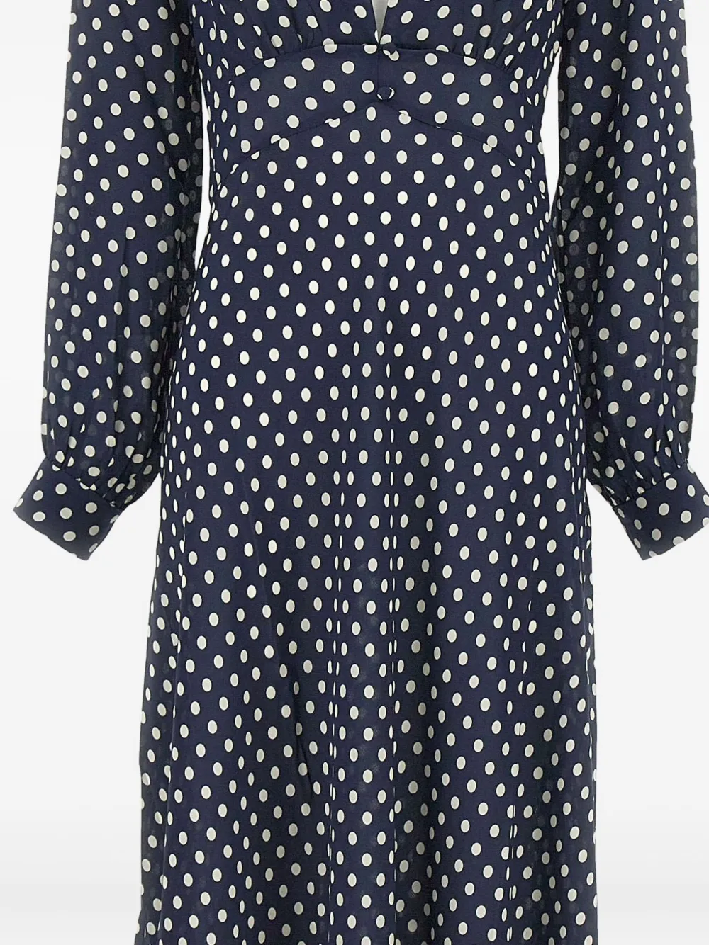 Rixo London Rixo Emory Polka Dot Pattern Midi Dress In Blue