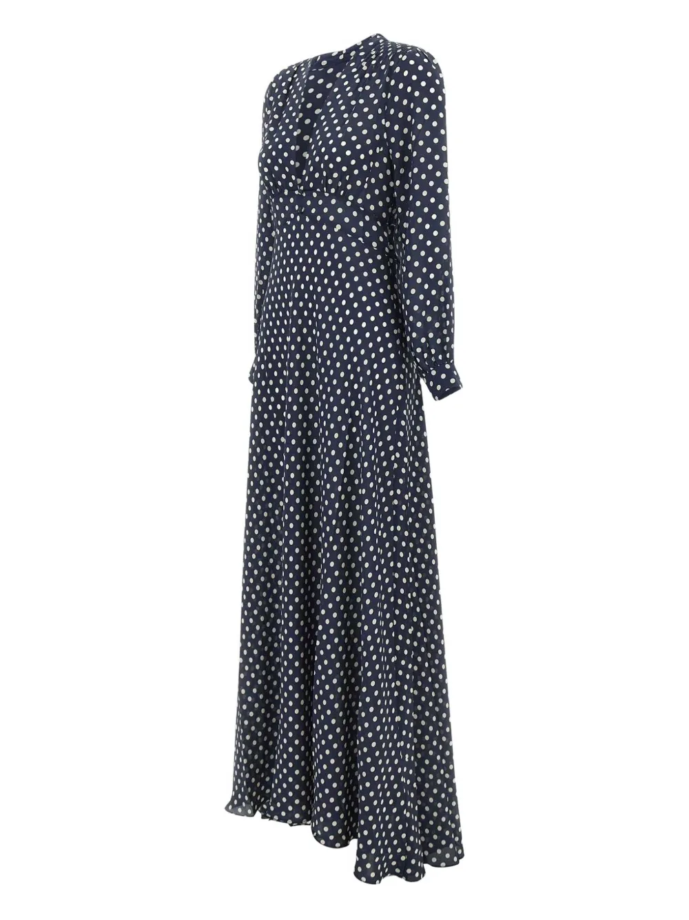 Rixo London Rixo Emory Polka Dot Pattern Midi Dress In Blue