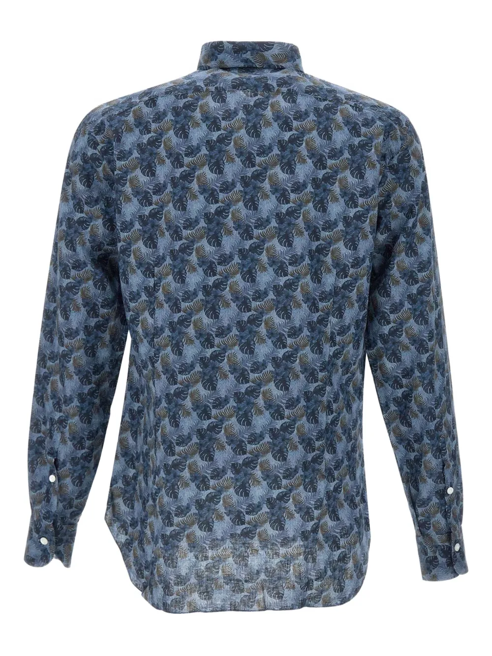 Barba Overhemd met bloemenprint Blauw