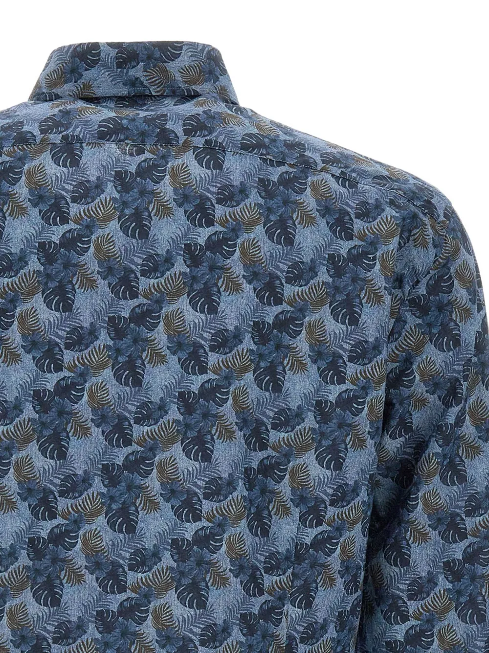 Barba Overhemd met bloemenprint Blauw