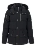 Moose Knuckles logo-patch coat - Black