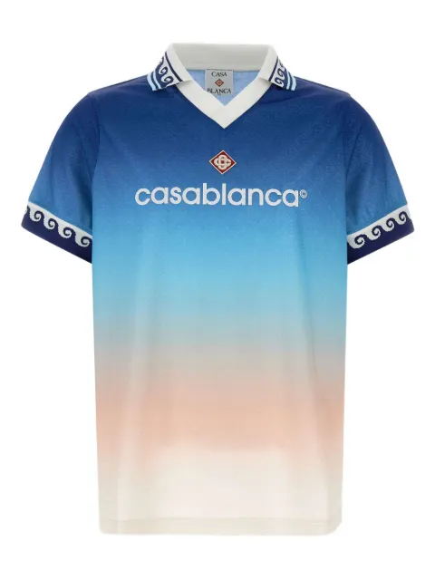 Casablanca monogram-jacquard polo shirt