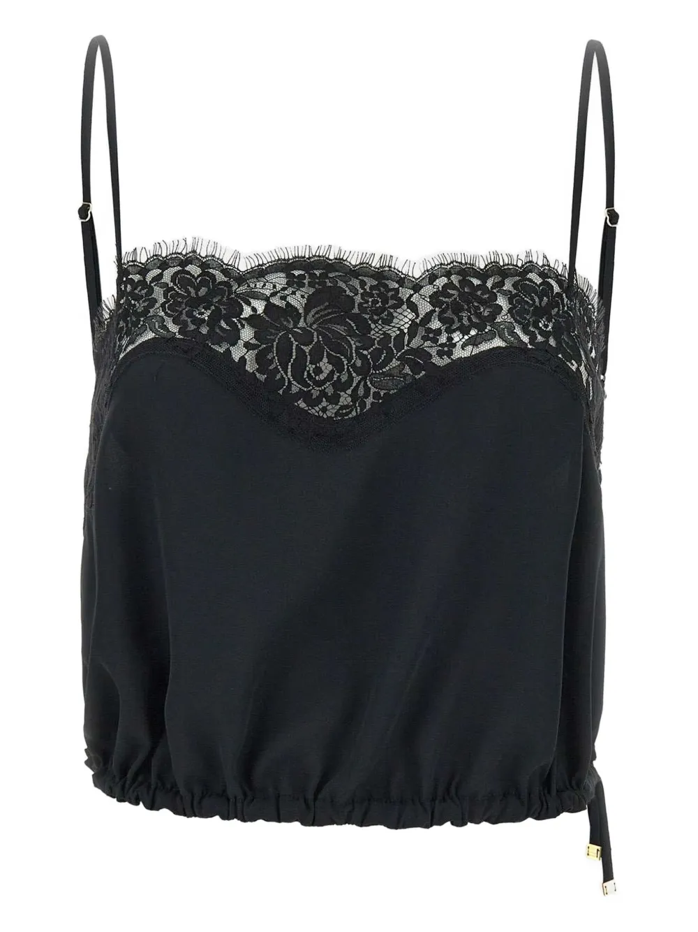 Elisabetta Franchi Top met kant Zwart