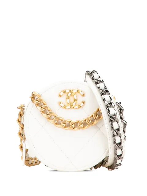 CHANEL Pre-Owned 2020 Lambskin 19 Round Clutch with Chain satchel