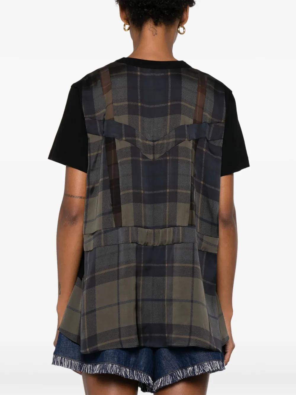 sacai T-shirt met vlakken Zwart