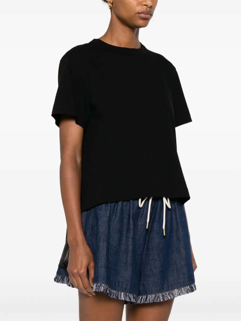 sacai T-shirt met vlakken Zwart