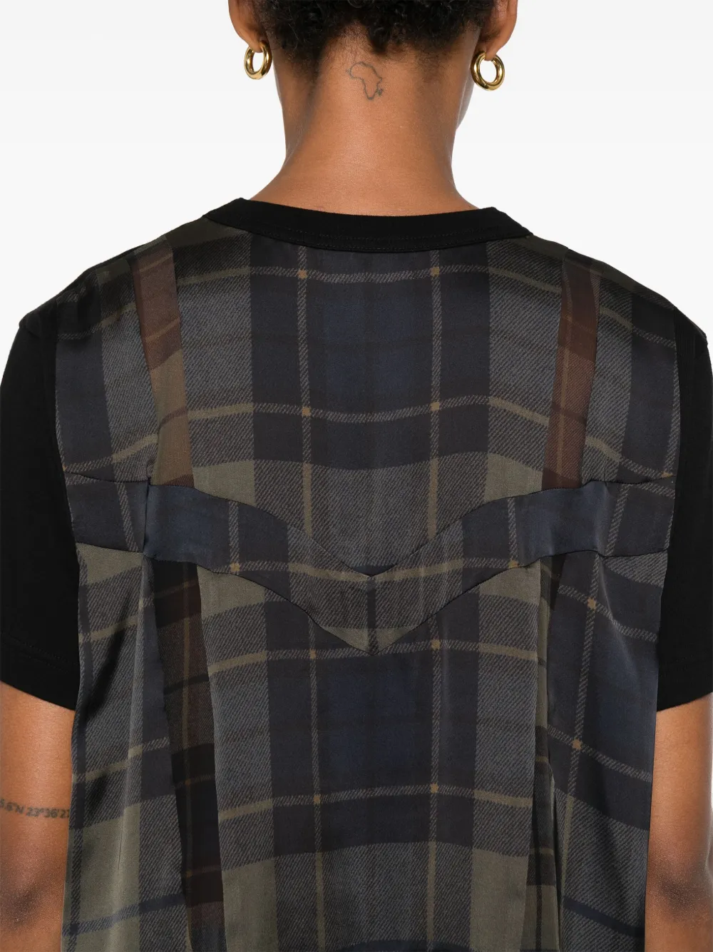 sacai T-shirt met vlakken Zwart